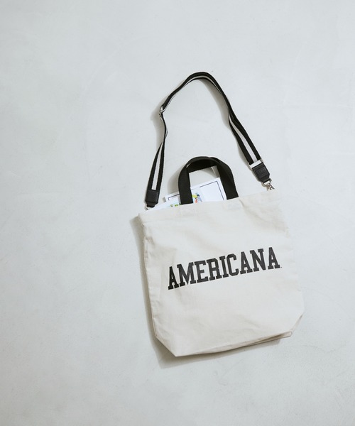 AMERICANA（アメリカーナ）の「【Americana for SALON】2WAYロゴトートバッグ（トートバッグ・レディース・ホワイト/ブラック/グリーン/ボルドー・FREE）」の3枚目の写真