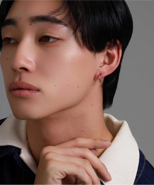 LION HEART（ライオンハート）の「【限定展開】“LH-1”プレーンイヤリング/サージカルステンレス（金属アレルギー対応）【LION HEART / ライオンハート】（イヤリング・メンズ・シルバー・M/L）」の15枚目の写真