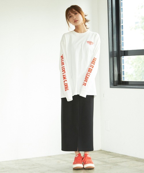 PBLIM(ページボーイリム)の「PAGEBOYLIM/アメリカンエンブレムロンT(Tシャツ/カットソー・レディース・ブラック/オフホワイト・MEDIUM/LARGE)」の5枚目の写真