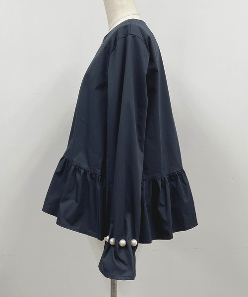 PICCIN（ピッチン）の「袖パールペプラムジップブルゾン（ブルゾン・レディース・ブラック/ネイビー/キャメル/サンドベージュ・M）」の15枚目の写真