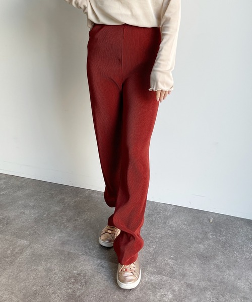 CPCM（シーピーシーエム）の「セルフカット細見えプリーツカラーパンツ（その他パンツ・レディース・ブラック/グリーン/ボルドー/アイボリー・FREE）」の4枚目の写真