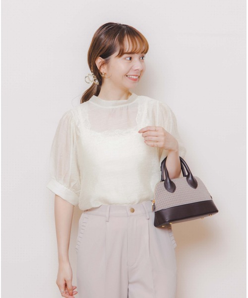 flower（フラワー）の「シアーバルーンブラウス（シャツ/ブラウス・レディース・アイボリー/ピンク/グレー・FREE）」の18枚目の写真