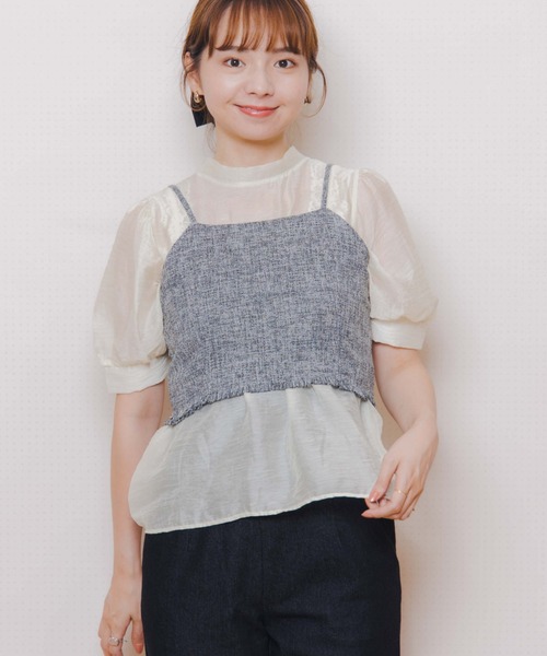 flower（フラワー）の「シアーバルーンブラウス（シャツ/ブラウス・レディース・アイボリー/ピンク/グレー・FREE）」の19枚目の写真