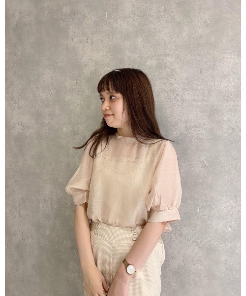 flower（フラワー）の「シアーバルーンブラウス（シャツ/ブラウス・レディース・アイボリー/ピンク/グレー・FREE）」の10枚目の写真