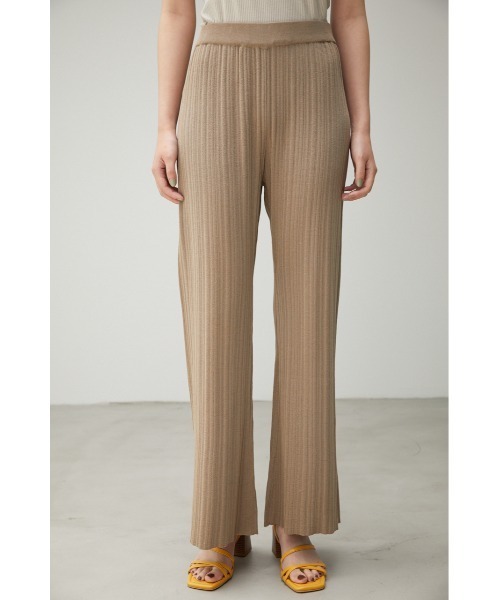 AZUL by moussy（アズールバイマウジー）の「RIB KNIT STRAIGHT WIDE PT/リブニットストレートワイドパンツ（その他パンツ・レディース・ベージュ/グリーン/ブラック・MEDIUM/SMALL）」の21枚目の写真