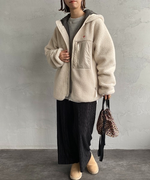 DANTON（ダントン）の「【WEB限定】[DANTON/ダントン] インサレーション ボアフリースフードジャケット（ブルゾン・レディース・チャコールグレー/ベージュ/ライトベージュ・S/M/L）」の14枚目の写真