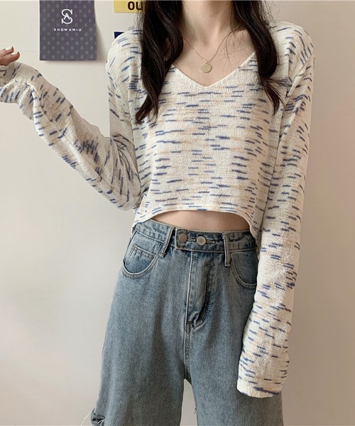 MAISON DE THERESE(メゾン ド テレーズ)の「デザインVネックニット(ニット/セーター・レディース・B/C/A・M)」の4枚目の写真