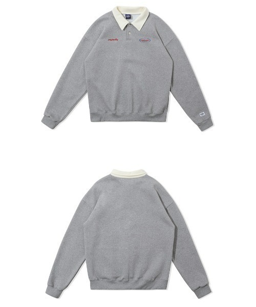 muahmuah(ムーアムーア)の「A'GEM/9 × .kom『muah muah/ムーアムーア』COMBI STITCH LOGO NAPPING MTM/コンビステッチロゴ ナッピング スウェットシャツ(スウェット・レディース・アイボリー/グレー/ブラック・FREE)」の14枚目の写真