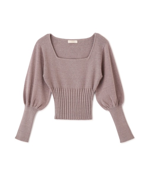 FREE'S MART（フリーズマート）の「◇スクエアネックボリュームスリーブショート丈ニット（ニット/セーター・レディース・ホワイト/ブラック/グレー/イエロー・FREE）」の4枚目の写真