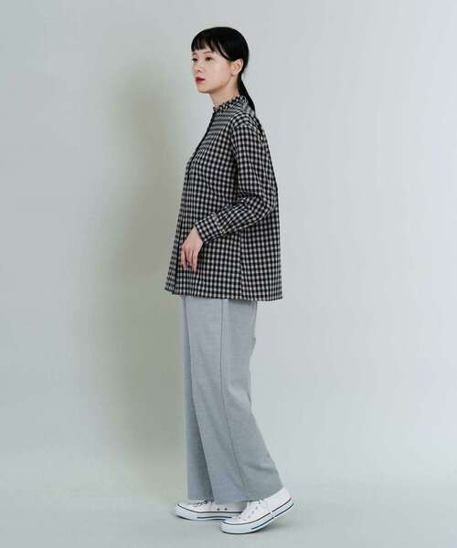 conges payes ADIEU TRISTESSE（コンジェ ペイエ アデュートリステス）の「ウールギンガムシャツ（シャツ/ブラウス・レディース・ベージュ/レッド・38）」の16枚目の写真
