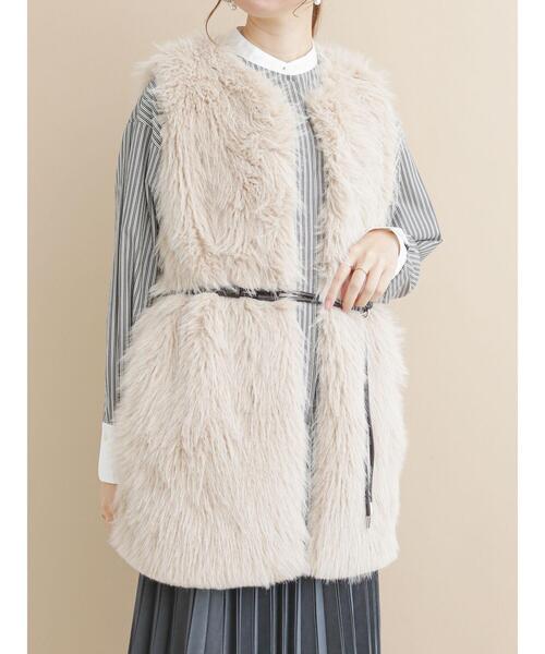 Te chichi（テチチ）の「ファーベスト（ベスト・レディース・ベージュ/モカ・ﾌﾘ-）」の3枚目の写真