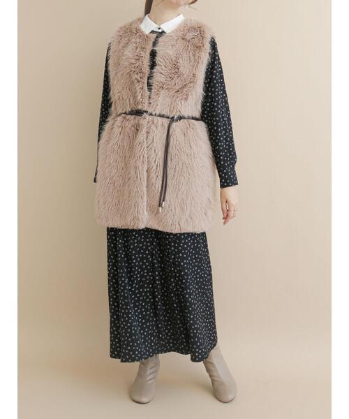 Te chichi（テチチ）の「ファーベスト（ベスト・レディース・ベージュ/モカ・ﾌﾘ-）」の6枚目の写真