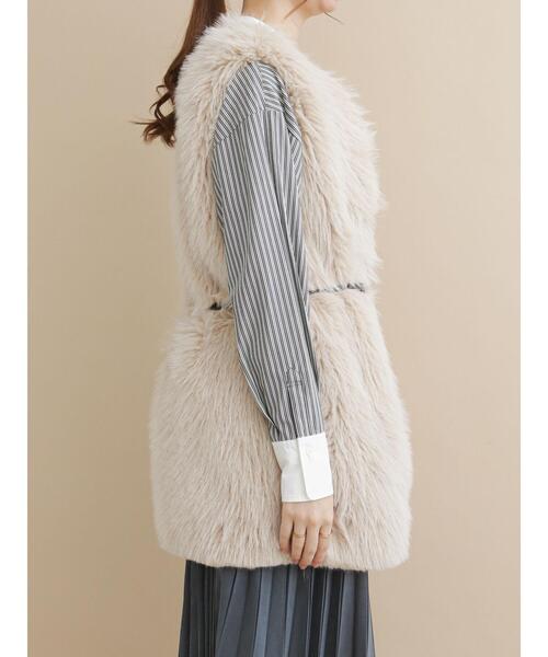 Te chichi（テチチ）の「ファーベスト（ベスト・レディース・ベージュ/モカ・ﾌﾘ-）」の7枚目の写真