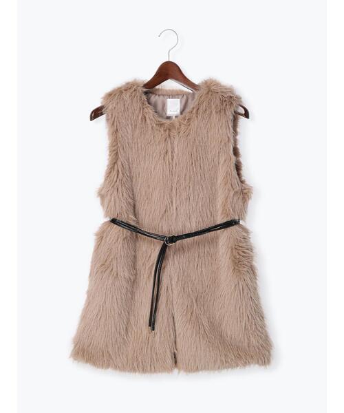 Te chichi（テチチ）の「ファーベスト（ベスト・レディース・ベージュ/モカ・ﾌﾘ-）」の13枚目の写真