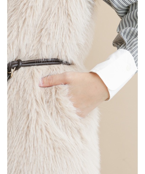 Te chichi（テチチ）の「ファーベスト（ベスト・レディース・ベージュ/モカ・ﾌﾘ-）」の22枚目の写真