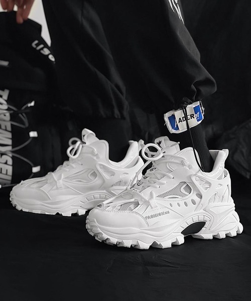 BENDER TOKYO（ベンダートウキョウ）の「ボリュームソール ダッドスニーカー 厚底 アグリーシューズ（スニーカー・メンズ・ベージュ/ホワイト/ブラック/グレー・26cm/28cm/25cm/27cm）」の9枚目の写真