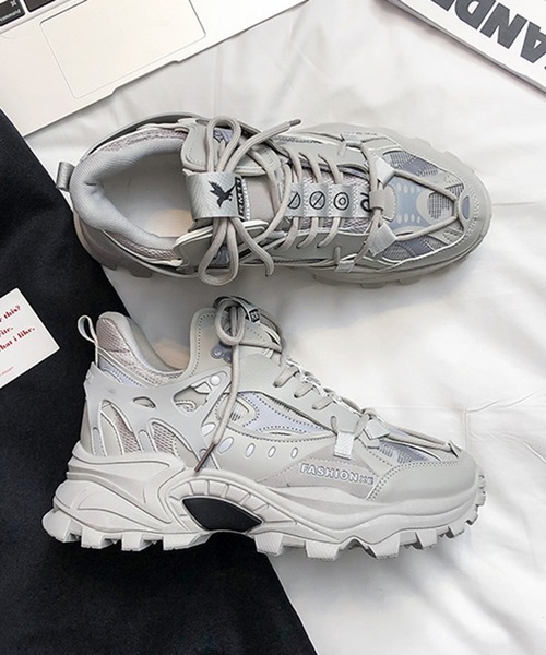 BENDER TOKYO（ベンダートウキョウ）の「ボリュームソール ダッドスニーカー 厚底 アグリーシューズ（スニーカー・メンズ・ベージュ/ホワイト/ブラック/グレー・26cm/28cm/25cm/27cm）」の7枚目の写真