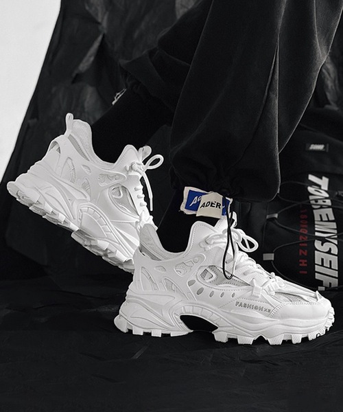 BENDER TOKYO（ベンダートウキョウ）の「ボリュームソール ダッドスニーカー 厚底 アグリーシューズ（スニーカー・メンズ・ベージュ/ホワイト/ブラック/グレー・26cm/28cm/25cm/27cm）」の10枚目の写真