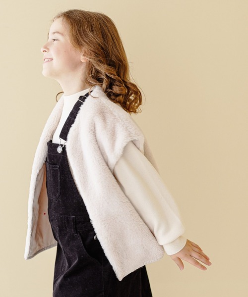 GLOBAL WORK（グローバルワーク）の「マルチwayファーベストコート/157687（その他アウター・キッズ・アイボリー/モカ/ブラウン系その他2・100cm/110cm/120cm/130cm/140cm/150cm/160cm）」の12枚目の写真