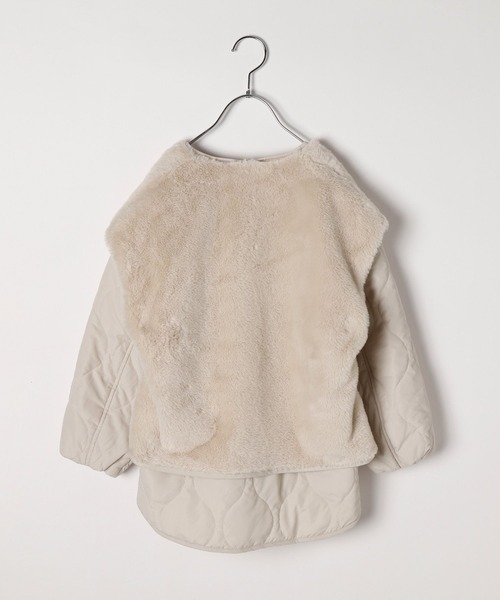 GLOBAL WORK（グローバルワーク）の「マルチwayファーベストコート/157687（その他アウター・キッズ・アイボリー/モカ/ブラウン系その他2・100cm/110cm/120cm/130cm/140cm/150cm/160cm）」の14枚目の写真