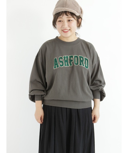 Samansa Mos2（サマンサ モスモス）の「さがら刺繍ロゴトレーナー（Tシャツ/カットソー・レディース・イエロー/チャコール/キナリ/グリーン・ﾌﾘ-）」の17枚目の写真