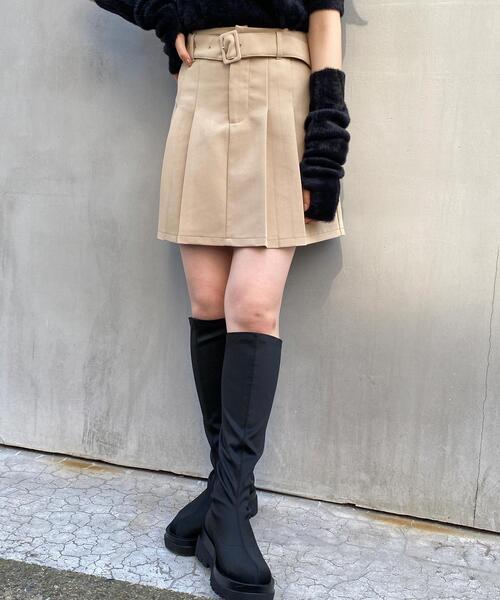 INGNI（イング）の「ベルト付プリーツ／スカパン（スカート・レディース・ベージュ/ブラック/グレー・FREE）」の19枚目の写真