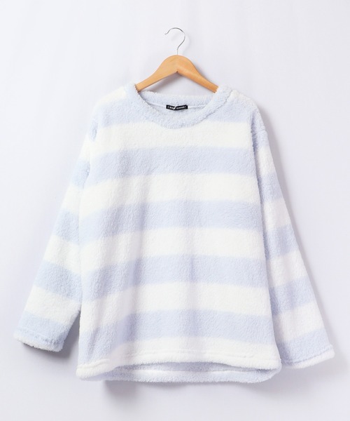 Ree&Mee（リーアンドミー）の「Ree&Mee 2点セット モコモコ ボア ボーダー セットアップ 上下セット ルームウェア パジャマ（ルームウェア/パジャマ・レディース・ピンク/ピンク系その他/ブルー系その他/ブルー・FREE）」の8枚目の写真