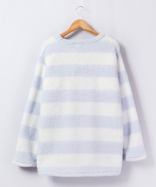 Ree&Mee（リーアンドミー）の「Ree&Mee 2点セット モコモコ ボア ボーダー セットアップ 上下セット ルームウェア パジャマ（ルームウェア/パジャマ・レディース・ピンク/ピンク系その他/ブルー系その他/ブルー・FREE）」の9枚目の写真