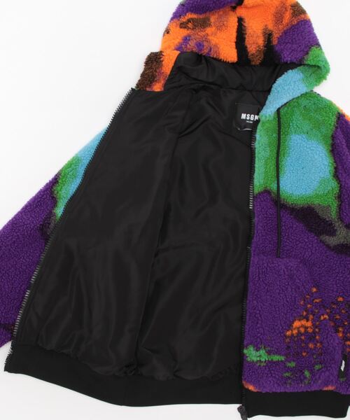 MSGM（エムエスジーエム）の「マーブルプリント テディクロスジャケット（ブルゾン・メンズ・パープル系・48/46/50/44）」の5枚目の写真