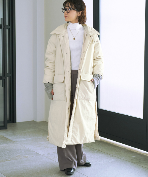 ロングステンカラーダウンコート