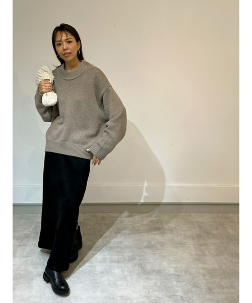 ulu（ウル）の「Mock neck knit pullover（ニット/セーター・レディース・モカ・FREE）」の2枚目の写真