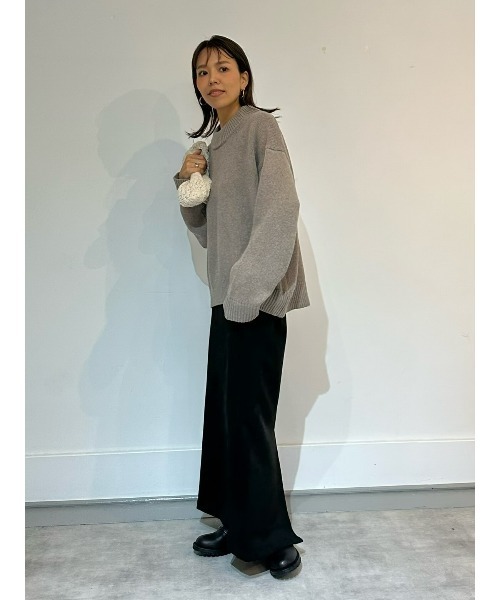 ulu（ウル）の「Mock neck knit pullover（ニット/セーター・レディース・モカ・FREE）」の3枚目の写真