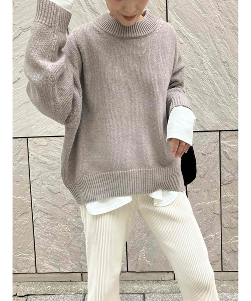 ulu（ウル）の「Mock neck knit pullover（ニット/セーター・レディース・モカ・FREE）」の5枚目の写真