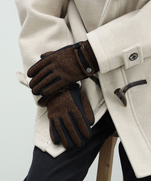 BEAMS HEART（ビームスハート）の「ブークレ グローブ【タッチパネル対応】（手袋・メンズ・チャコールグレー/ダークブラウン/ブラウン/ブラック系その他4・ONE SIZE）」の8枚目の写真