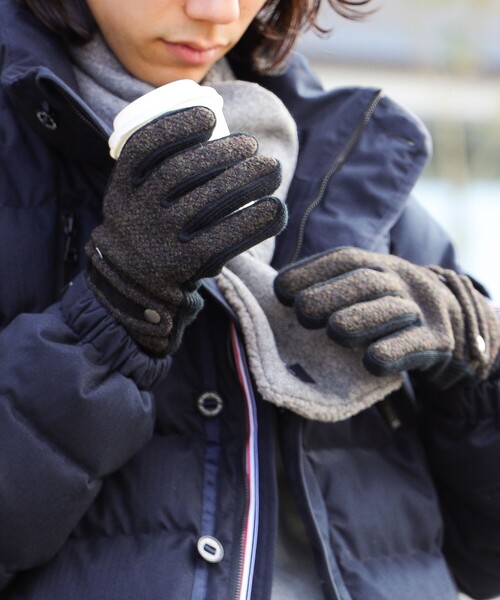 BEAMS HEART（ビームスハート）の「ブークレ グローブ【タッチパネル対応】（手袋・メンズ・チャコールグレー/ダークブラウン/ブラウン/ブラック系その他4・ONE SIZE）」の10枚目の写真