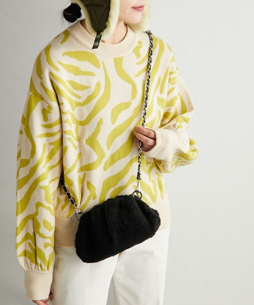 LAURA DI MAGGIO（ローラディマッジオ）の「【LAURA DI MAGGIO】ボアチェーンショルダーバッグ（ショルダーバッグ・レディース・ベージュ/ブラック・FREE）」の18枚目の写真