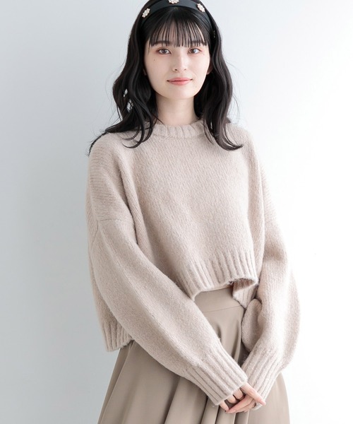 Dita Muaj.（ディータムアージュ）の「【ZOZO限定】Muaj.クロップドカラーニット（ニット/セーター・レディース・オレンジ/カーキ/ブラウン/ベージュ・FREE）」の7枚目の写真