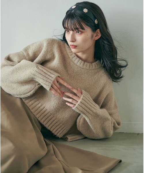 Dita Muaj.（ディータムアージュ）の「【ZOZO限定】Muaj.クロップドカラーニット（ニット/セーター・レディース・オレンジ/カーキ/ブラウン/ベージュ・FREE）」の18枚目の写真