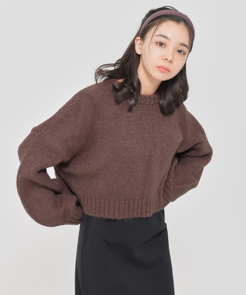 Dita Muaj.（ディータムアージュ）の「【ZOZO限定】Muaj.クロップドカラーニット（ニット/セーター・レディース・オレンジ/カーキ/ブラウン/ベージュ・FREE）」の20枚目の写真