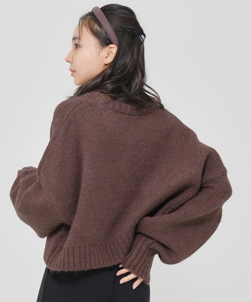 Dita Muaj.（ディータムアージュ）の「【ZOZO限定】Muaj.クロップドカラーニット（ニット/セーター・レディース・オレンジ/カーキ/ブラウン/ベージュ・FREE）」の21枚目の写真