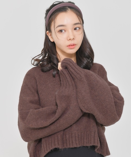 Dita Muaj.（ディータムアージュ）の「【ZOZO限定】Muaj.クロップドカラーニット（ニット/セーター・レディース・オレンジ/カーキ/ブラウン/ベージュ・FREE）」の22枚目の写真