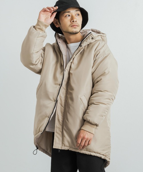 Rocky Monroe(ロッキーモンロー)の「オーバーサイズ 中綿モンスターパーカー ビッグシルエット(ミリタリージャケット・メンズ・ネイビー/チャコール/ベージュ/ブラック・M/L/XL)」の3枚目の写真