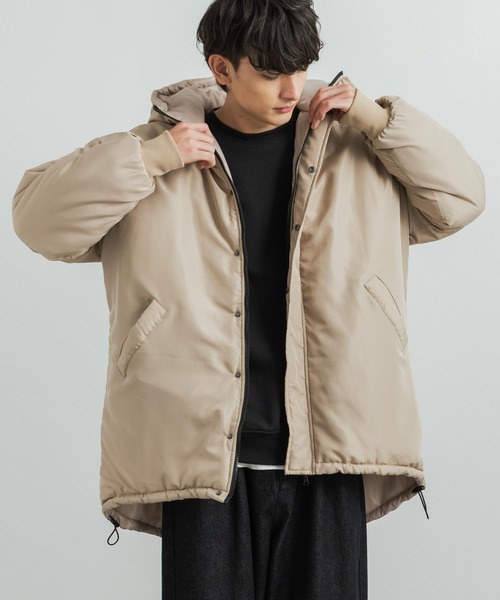 Rocky Monroe(ロッキーモンロー)の「オーバーサイズ 中綿モンスターパーカー ビッグシルエット(ミリタリージャケット・メンズ・ネイビー/チャコール/ベージュ/ブラック・M/L/XL)」の8枚目の写真