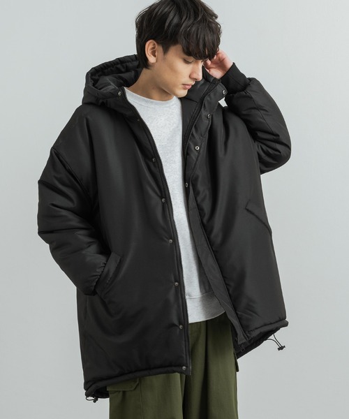 Rocky Monroe(ロッキーモンロー)の「オーバーサイズ 中綿モンスターパーカー ビッグシルエット(ミリタリージャケット・メンズ・ネイビー/チャコール/ベージュ/ブラック・M/L/XL)」の5枚目の写真