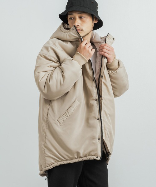 Rocky Monroe(ロッキーモンロー)の「オーバーサイズ 中綿モンスターパーカー ビッグシルエット(ミリタリージャケット・メンズ・ネイビー/チャコール/ベージュ/ブラック・M/L/XL)」の12枚目の写真