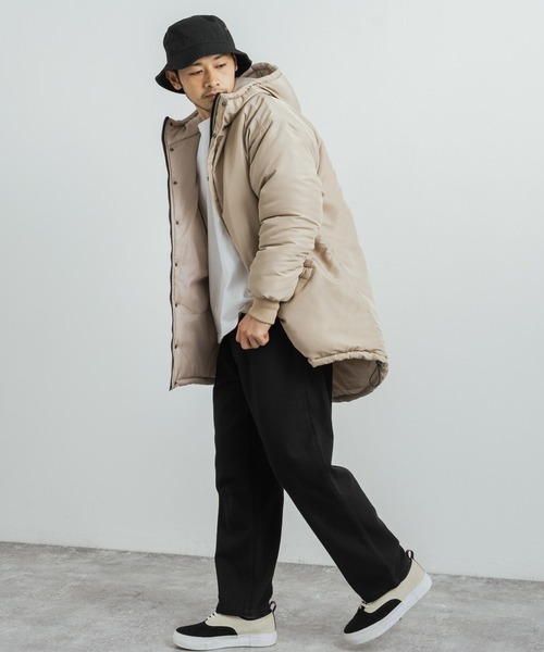 Rocky Monroe(ロッキーモンロー)の「オーバーサイズ 中綿モンスターパーカー ビッグシルエット(ミリタリージャケット・メンズ・ネイビー/チャコール/ベージュ/ブラック・M/L/XL)」の6枚目の写真