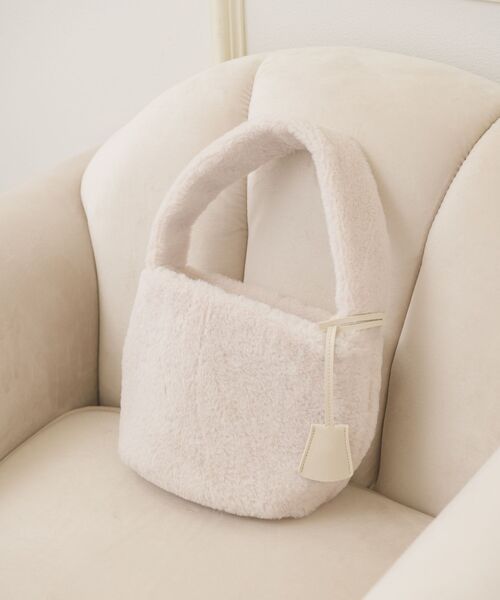 ems excite(エムズエキサイト)の「ファーハンドBAG(ハンドバッグ・レディース・ピンク/ブラウン/ナチュラル・ONE SIZE)」の6枚目の写真