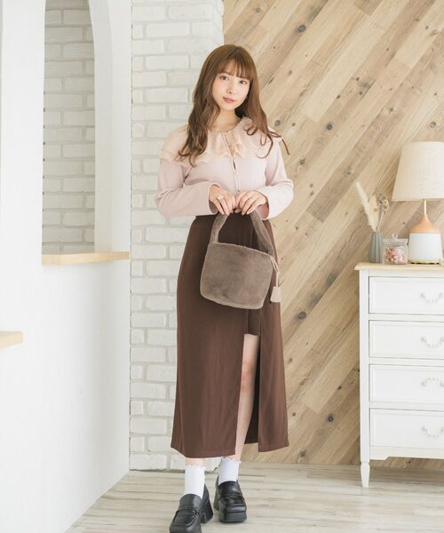 ems excite(エムズエキサイト)の「ファーハンドBAG(ハンドバッグ・レディース・ピンク/ブラウン/ナチュラル・ONE SIZE)」の13枚目の写真