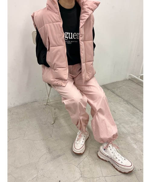 WC（ダブル シー）の「オーバーパファーベスト（ダウンベスト・レディース・ブラック/アイボリー/ピンク・FREE）」の10枚目の写真