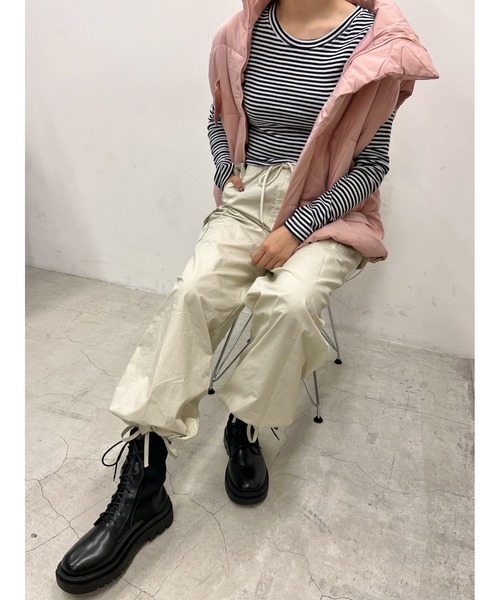 WC（ダブル シー）の「オーバーパファーベスト（ダウンベスト・レディース・ブラック/アイボリー/ピンク・FREE）」の5枚目の写真